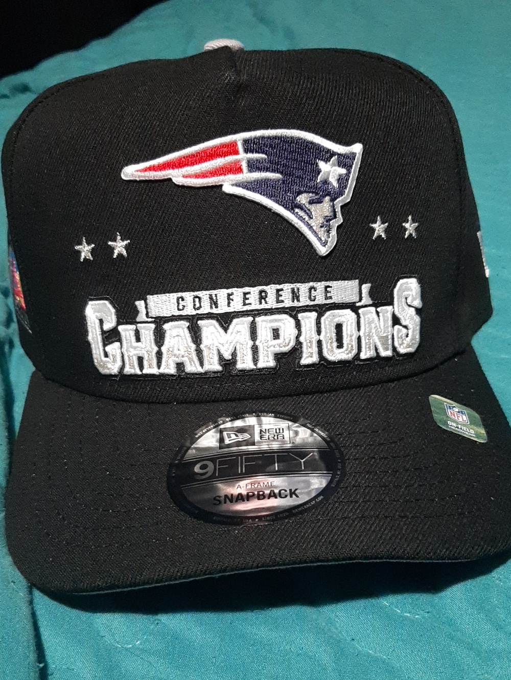 New England Patriots New Era 2025 AFC Champions Locker Room Trophy Collection